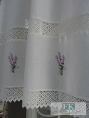 KPL 2 szt zasłonka 80 x 150 cm bawełna koronka LAWENDA haft provanc