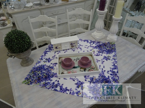 BIEŻNIK SERWETA LAWENDA 85X85 PROWANSJA SHABBY CHIC VINTAGE LOFT