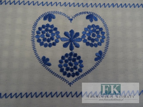 BIEŻNIK SERWETA NIEBIESKIE SERCA 85X85 PROWANSJA SHABBY CHIC VINTAGE LOFT