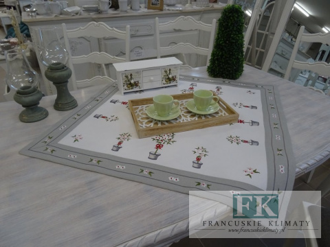 BIEŻNIK SERWETA FLOWERS 85X85 PROWANSJA SHABBY CHIC VINTAGE LOFT