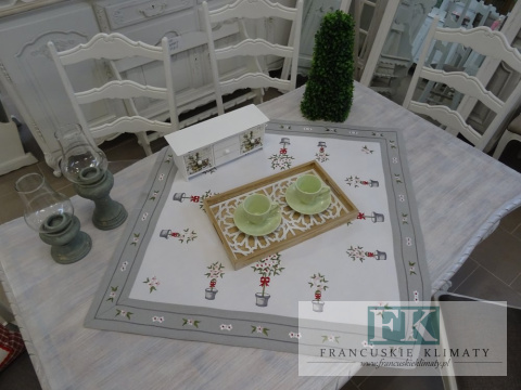 BIEŻNIK SERWETA FLOWERS 85X85 PROWANSJA SHABBY CHIC VINTAGE LOFT