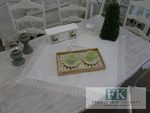 BIEŻNIK SERWETA OBRUS Z GIPIURĄ POLA 85X85 BIAŁY PROWANSJA SHABBY CHIC VINTAGE LOFT BIEŻNIK SERWETA OBRUS Z GIPIURĄ POLA 85X85 BIAŁY PROWANSJA SHABBY CHIC VINTAGE LOFT