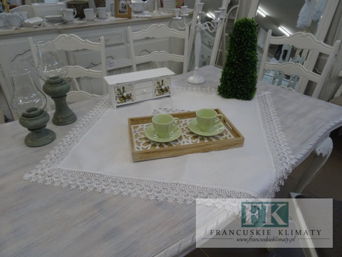 BIEŻNIK SERWETA OBRUS Z GIPIURĄ POLA 85X85 BIAŁY PROWANSJA SHABBY CHIC VINTAGE LOFT BIEŻNIK SERWETA OBRUS Z GIPIURĄ POLA 85X85 BIAŁY PROWANSJA SHABBY CHIC VINTAGE LOFT