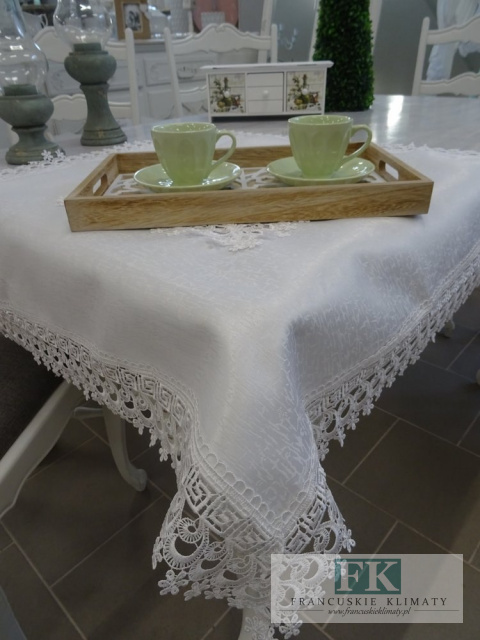 BIEŻNIK SERWETA OBRUS Z GIPIURĄ POLA 85X85 BIAŁY PROWANSJA SHABBY CHIC VINTAGE LOFT BIEŻNIK SERWETA OBRUS Z GIPIURĄ POLA 85X85 BIAŁY PROWANSJA SHABBY CHIC VINTAGE LOFT