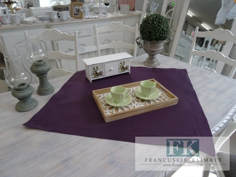 BIEŻNIK SERWETKA SECRET 80X80 FIOLETOWY PROWANSJA SHABBY CHIC VINTAGE LOFT