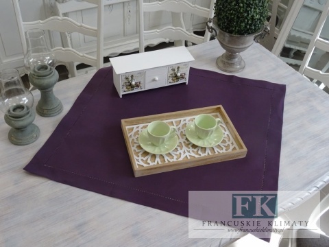 BIEŻNIK SERWETKA SECRET 80X80 FIOLETOWY PROWANSJA SHABBY CHIC VINTAGE LOFT
