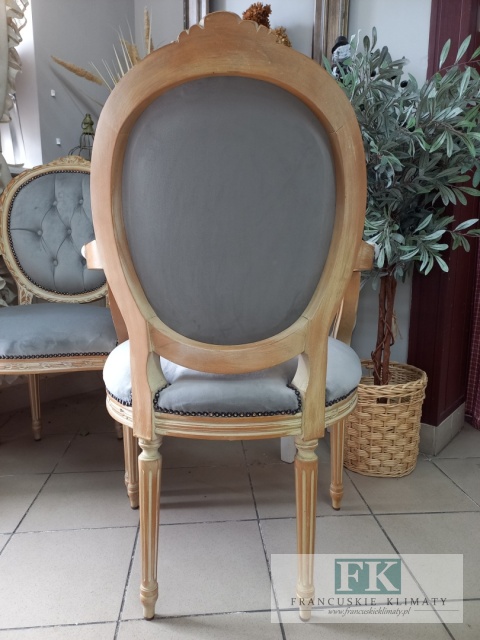 FRANCUSKI KPL. 2 X FOTEL medalion LUDWIK PLUSZ