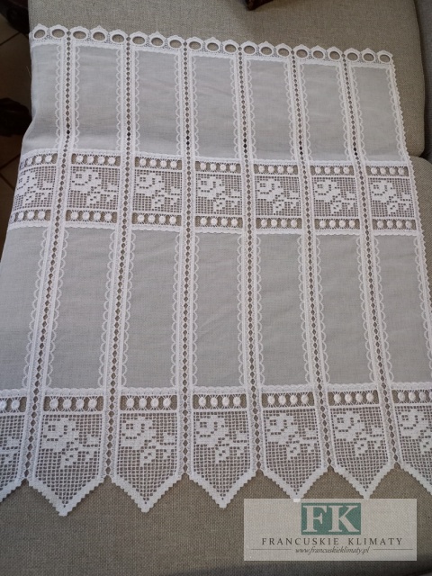 ZAZDROSTKA WITRAŻ 156 x 60 cm BATYST GIPIURA HAFT BIEL