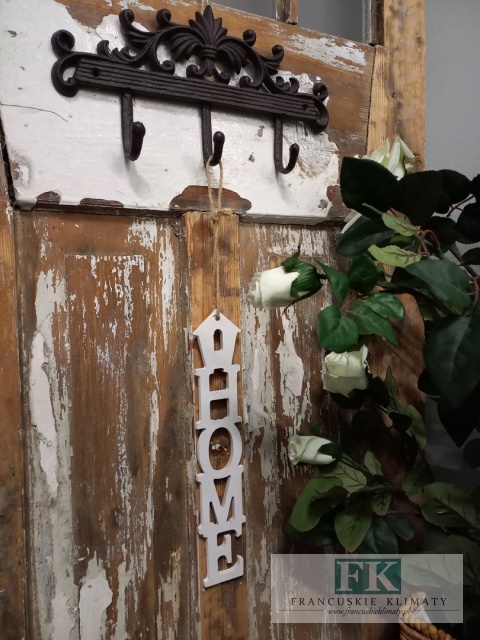 ŻELIWNY WIESZAK ŚCIENNY Z 3 HAKAMI 29 CM , RETRO ,