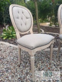 *FRANCUSKIE KRZESŁO MEDALION LUDWIK tkany zgaszony beż