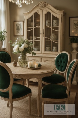 *FRANCUSKIE KRZESŁO MEDALION mix kolorów + antyczne drewno DĄB