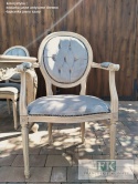 *FRANCUSKIE KRZESŁO MEDALION PODŁOKIETNIKI mix kolorów + antyczne drewno DĄB