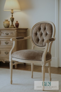 *FRANCUSKIE KRZESŁO MEDALION PODŁOKIETNIKI mix kolorów + antyczne drewno DĄB