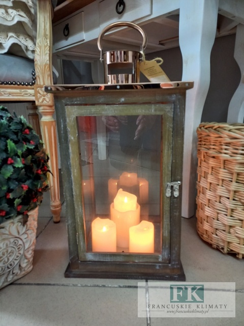 LATARNIA WYS. 46 CM MIEDŻ GLAMOUR HAMPTON