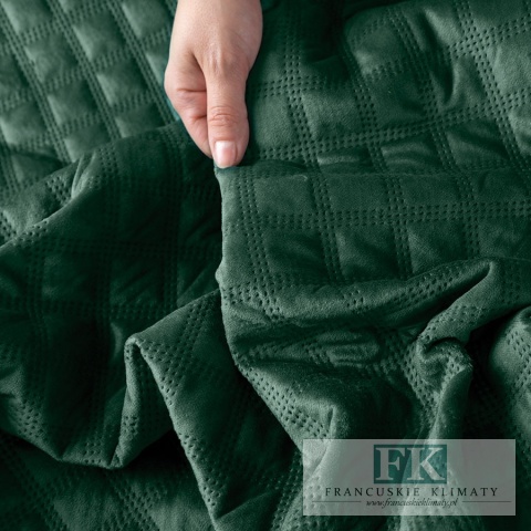 NARZUTA VELVET 220/240 PIKOWNA , butelkowa ciemna zieleń