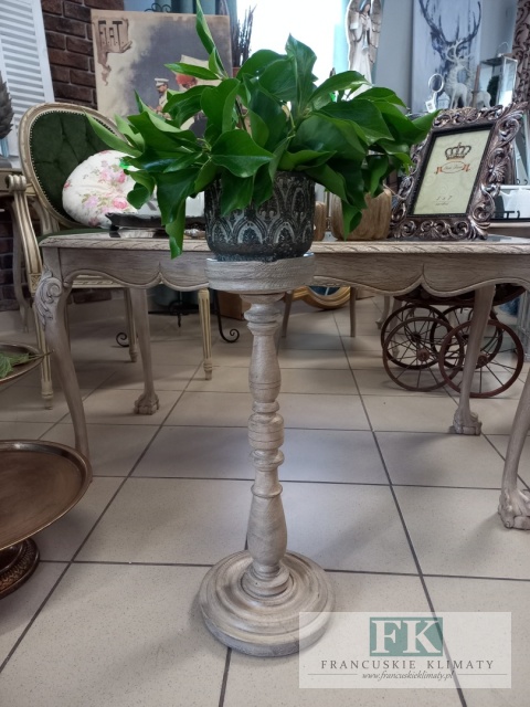 postument 54 cm drewno ŚWIECZNIK / KWIETNIK antyczne drewno