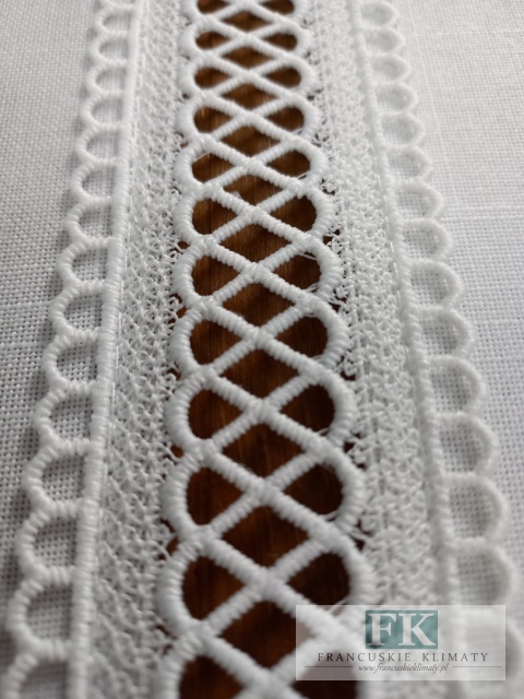 BIEŻNIK DEKORACYJNY 35X170 haft mereżka PROWANSJA SHABBY CHIC VINTAGE LOFT