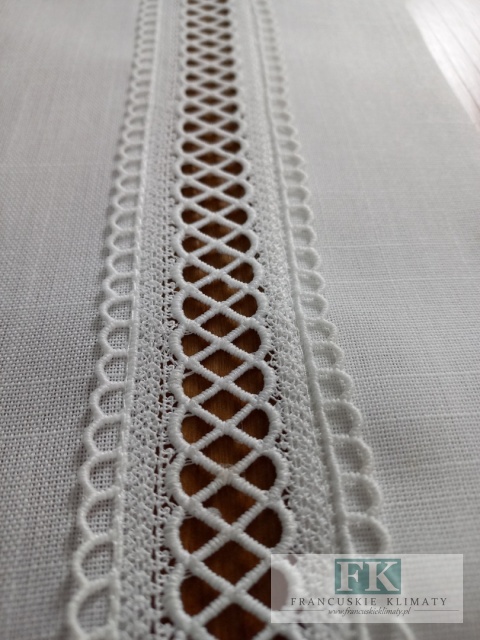 BIEŻNIK DEKORACYJNY 60X120 haft mereżka PROWANSJA SHABBY CHIC VINTAGE LOFT