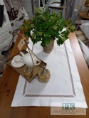 BIEŻNIK DEKORACYJNY 50X100 haft mereżka PROWANSJA SHABBY CHIC VINTAGE LOFT