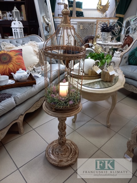 postument 54 cm drewno ŚWIECZNIK / KWIETNIK antyczne drewno