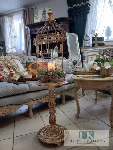 postument 54 cm drewno ŚWIECZNIK / KWIETNIK antyczne drewno