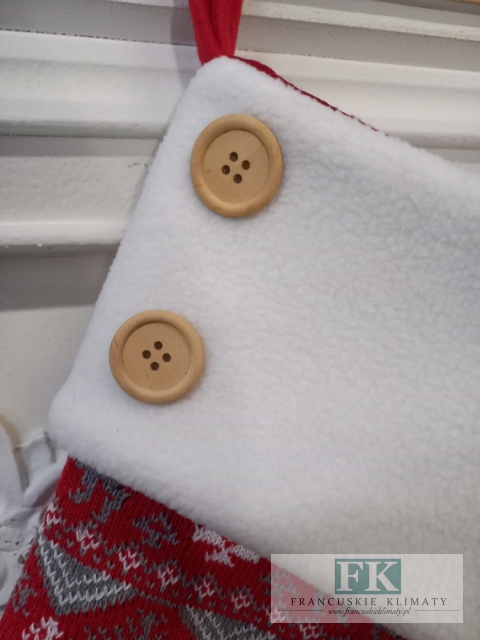 DEKORACYJNA SKARPETA WEŁNINA "RENIFERKI" 46 CM