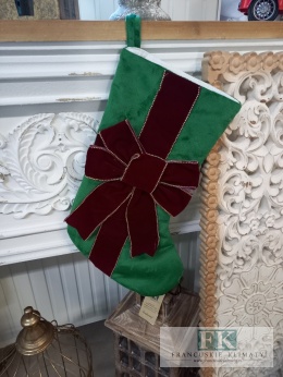 DEKORACYJNA SKARPETA KOKARDA CZERWONA 48 CM