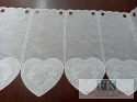 METRAŻ ! ZAZDROSTKA SERCE WITRAŻ BIEL HAFT WITRAŻ WYS 40 CM , PROWANSJA , VINTAGE , RETRO , SHABBY CHIC