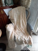 NARZUTA NA FOTELE kpl komplet 2 SZT 70X160 cm , krem , VINTAGE , RETRO
