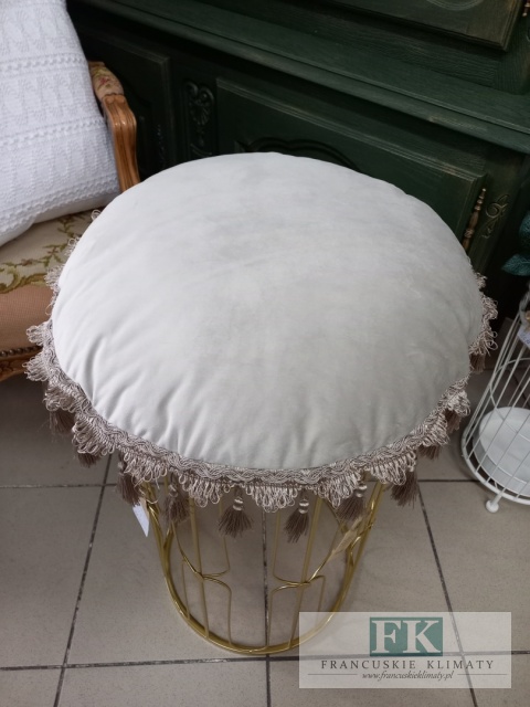 PODUSZKA frędzle fi 50 CM CAPPUCCINO, VELVET welwet chwosty