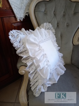 POSZEWKA NATURA PODWÓJNA FALBANA KORONKA biała ,PROWANSJA, SHABBY,CHIC