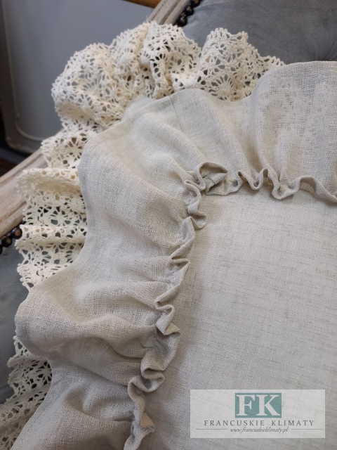 POSZEWKA 40/40 NATURA PODWÓJNA FALBANA KORONKA ,PROWANSJA, SHABBY,CHIC