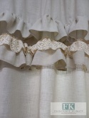 KOMPLET , KPL ZASŁONY / BOKI Z TUBKAMI KORONKA NATURA FALBANY PROWANSJA