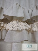 KOMPLET , KPL ZASŁONY / BOKI Z TUBKAMI KORONKA NATURA FALBANY PROWANSJA