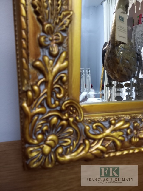 drewno LUSTRO W ZŁOTEJ RAMIE 132,5 cm , PION , POZIOM