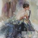 OBRAZ NA PŁÓNIE 100 X 100 CM DAMA W RĘKAWICZCE