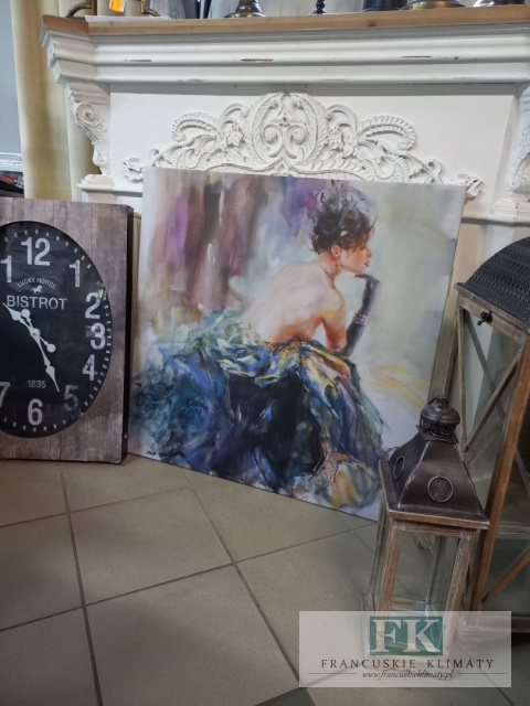 OBRAZ NA PŁÓNIE 100 X 100 CM DAMA W RĘKAWICZCE