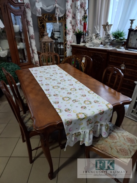 BIEŻNIK WIELKANOC FALBANY KORONKA szyty na wymiar 50/200