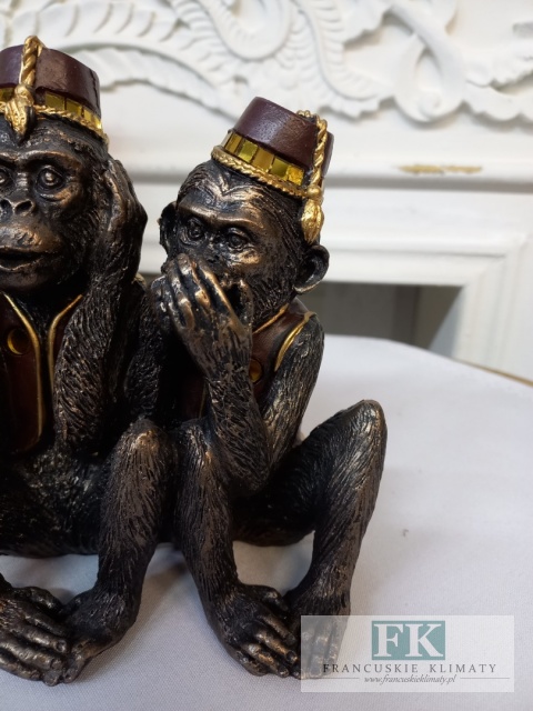 FIGURKA DEKORACYJNA MAŁPKI 3 MAŁPKI 19 CM