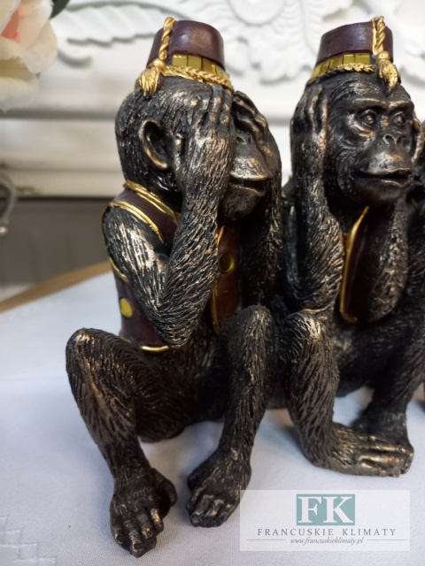 FIGURKA DEKORACYJNA MAŁPKI 3 MAŁPKI 19 CM