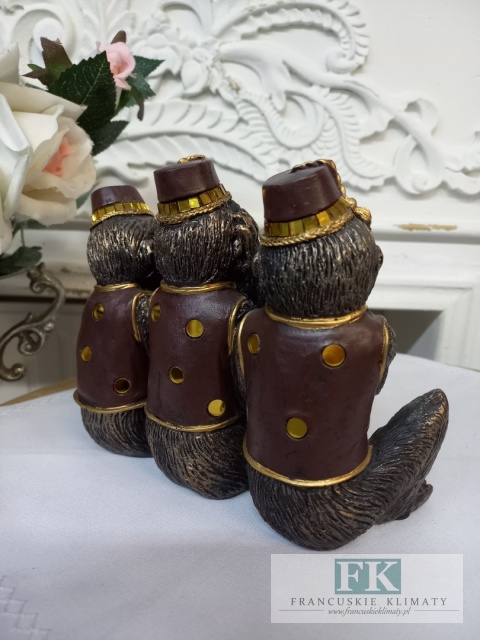FIGURKA DEKORACYJNA MAŁPKI 3 MAŁPKI 19 CM