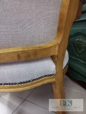 FRANCUSKI FOTEL DĄB TAPICERKA TKANA