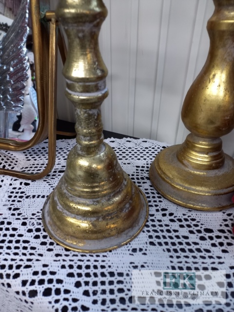 ŚWIECZNIK POSTARZANY WYS 45 CM METAL ZŁOTO