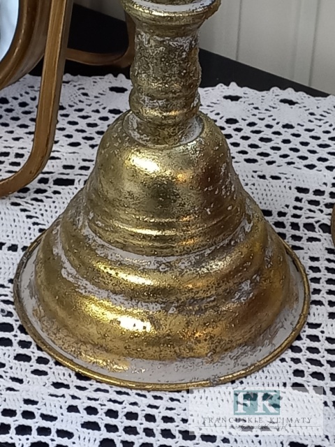 ŚWIECZNIK POSTARZANY WYS 45 CM METAL ZŁOTO
