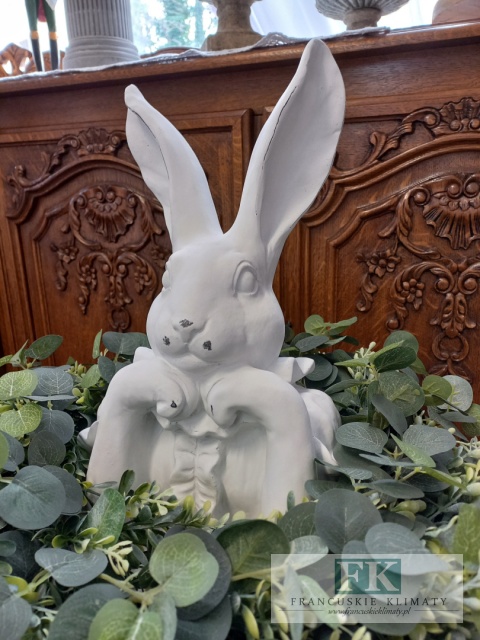 WIELKA CERAMICZNA FIGURA KRÓLIK ZAJĄC 35 cm
