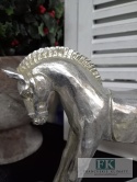 FIGURA KOŃ NA BIEGUNACH srebrny 19,5 cm