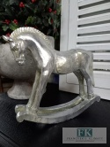 FIGURA KOŃ NA BIEGUNACH srebrny 19,5 cm