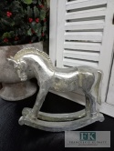 FIGURA KOŃ NA BIEGUNACH srebrny 19,5 cm