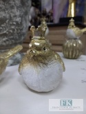 FIGURA PTASZEKI "KRÓL" 15 cm biel złoto brokat