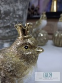 FIGURA PTASZEKI "KRÓL" 15 cm biel złoto brokat